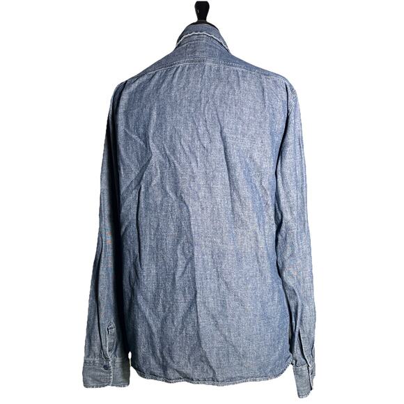 Arbor Shirt Adult Small Dark Blue Chambray Outdoors Workwear Camping Hiking Mens - Picture 2 of 2